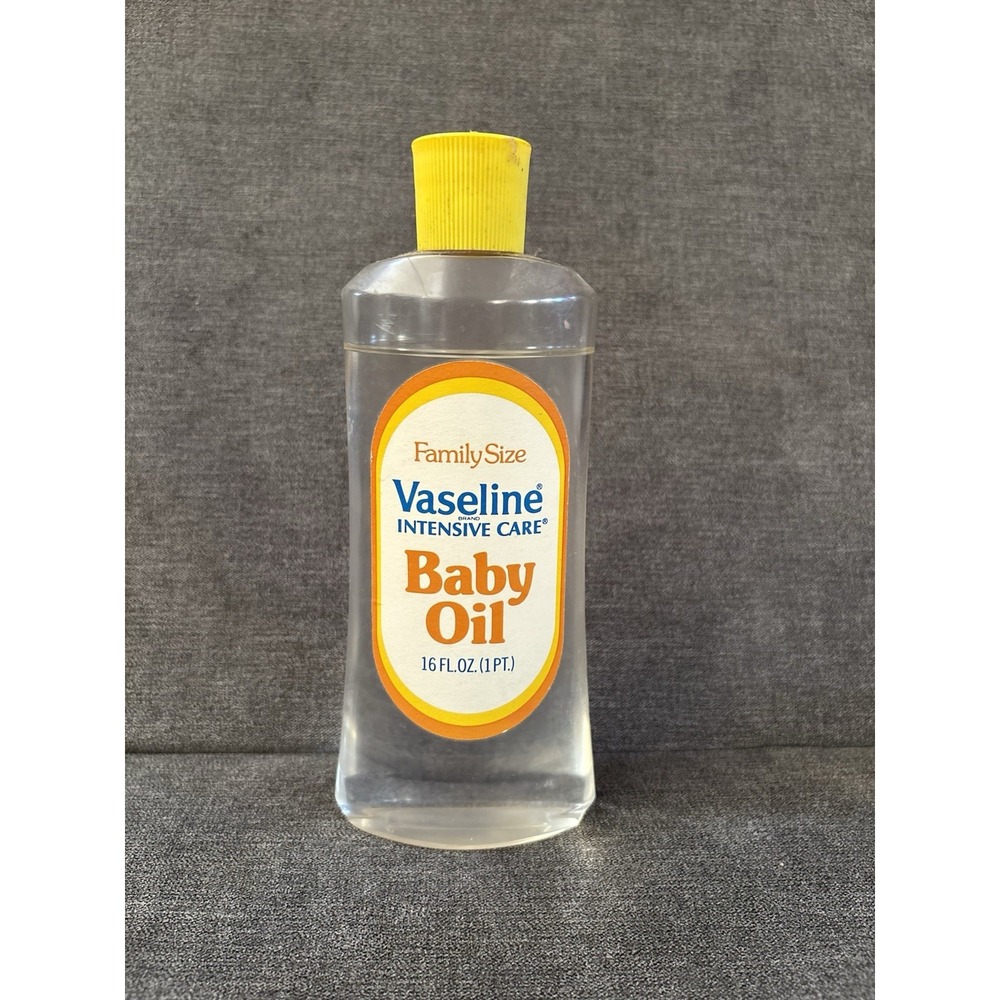 NEW! Vintage 1980s 80s Vaseline Intensive‎ Care Baby Oil 16oz Bottle, Movie Prop